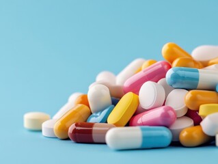 Colorful pills and capsules