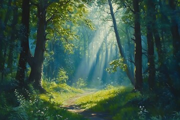 Obraz premium morning in the forest