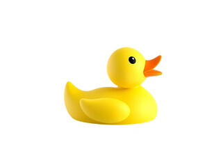 Yellow Rubber Duck Toy on Transparent Background