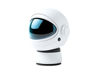3D Render of a Futuristic Astronaut Helmet on a Transparent Background