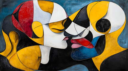 Abstract Couple Kissing (1)