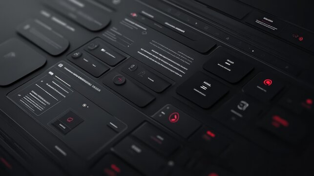Dark, modern UI design elements