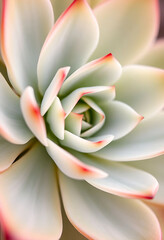 close up of a white flower with red tips