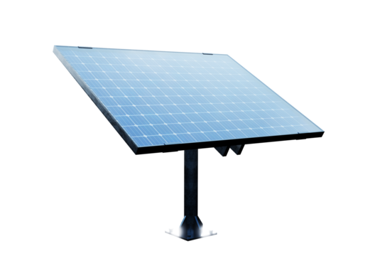 Solar panel side view isolated on transparent background