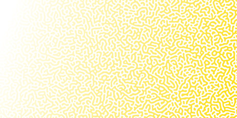 Abstract Reaction-diffusion Turing pattern natural texture yellow gradient color scheme. Linear design with biological algorithm psychedelic background. Reaction-diffusion or truing patter