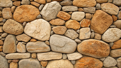 Close-Up View of a Stone Wall with Rugged and Smooth Textures