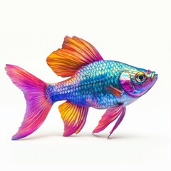 Rainbow Fish Side View Tropical Fish