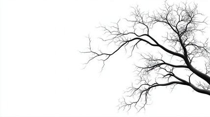 Bare Tree Branches Silhouette on White Background tree branches bare tree silhouette winter abstract