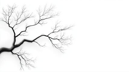 Fototapeta premium Minimalist Tree Branch Illustration on White Background tree branch illustration minimalist nature