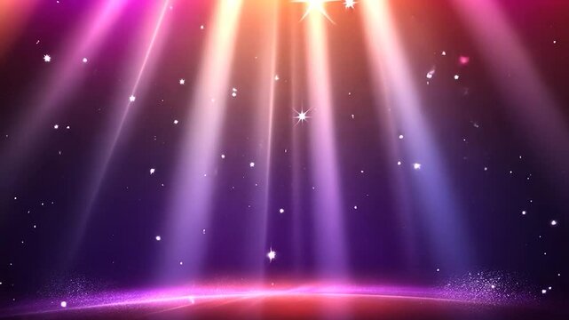 Abstract stage lighting effects with glitter.