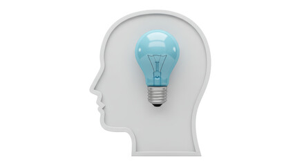 Isolated Head with Lightbulb