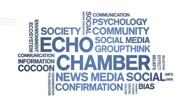 Echo Chamber animated word cloud;text design animation tag kinetic typography seamless loop.
