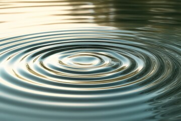 Ripples on a tranquil water surface create concentric circles.