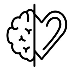 Mind and Body Connection Vector Line Icon Design
