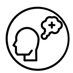 Positive Thinking Vector Line Icon Design