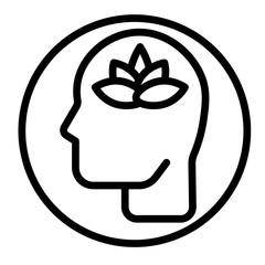 Inner Peace Symbol Vector Line Icon Design