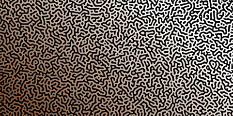 Abstract Reaction-diffusion Turing pattern natural texture brown gradient color scheme. Linear design with biological algorithm psychedelic background. Reaction-diffusion or truing patter