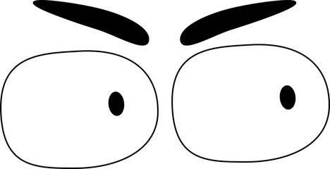 Suspicious eyes looking to the side