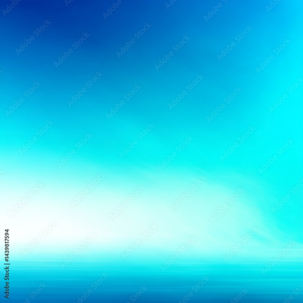 Aufkleber abstract blue horizon: a serene transition of color and light in a minimalist composition