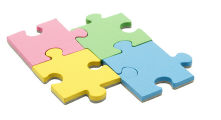 Obraz premium Isolated Colorful Puzzle Pieces Interlocked