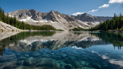 Obraz premium Crystal Clear Lakes Reflecting Blue Skies