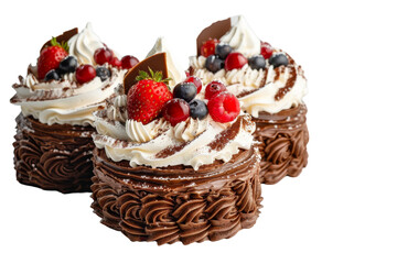 Textured Cake Techniques Isolated On White Background