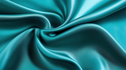 Obraz premium Teal satin fabric folds