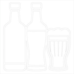 Hand Drawn Beer Silhouette Vector Isolated