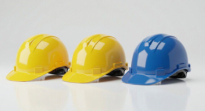3 cascos de seguridad en diferentes colores