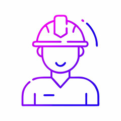 Construction Worker Icon: Gradient Design