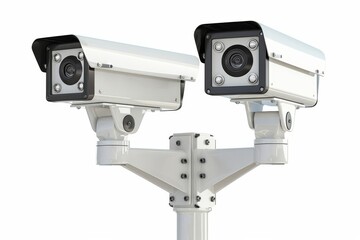 Insights into Traffic Monitoring Cameras Isolated On White Background