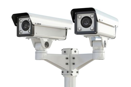 Insights into Traffic Monitoring Cameras Isolated On White Background