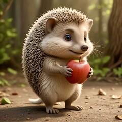 hedgehog in the grass. I bring you a present!