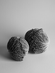 Black and white photo of savoy cabbage background