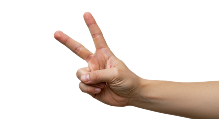Isolated victory hand gesture