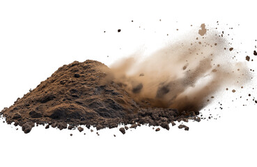 falling soil earth isolated on white or transparent png