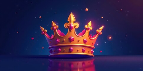 Editable color crown icon Vector illustration for web & graphic design , web, badge, icon