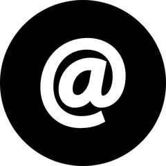 at button sign icon. @ Email address vector isolated on transparent background. Containing at, address sign, arobase, arroba and mention someone contact account.