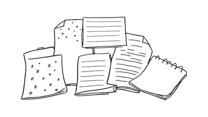 Note paper line art creative journal page contour with vintage feeling