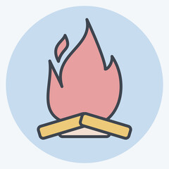 Icon Campfire. related to Light symbol. color mate style. design editable