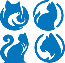 vector image of a blue cat