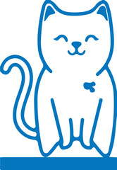 vector image of a blue cat