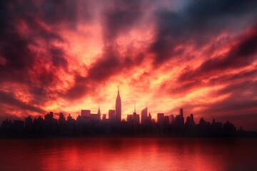 Fototapeta premium City skyline at sunset