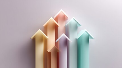 Pastel Arrows Symbolizing Growth and Progression in a Modern Composition