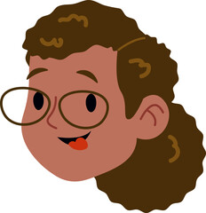 Happy Girl Kid Glasses Profile