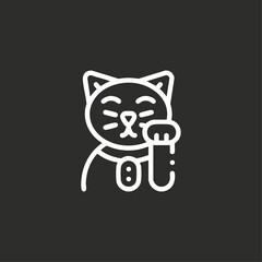 Maneki neko cat icons flat vector design
