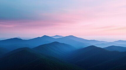 Obraz premium Blue mountain range under colorful sky