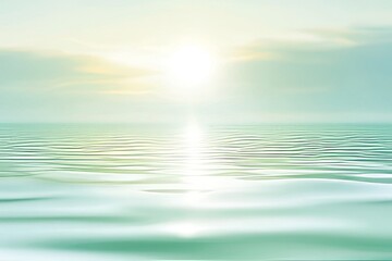 Obraz premium Serene, pastel seascape digital illustration with soft light.