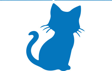 vector image of a blue cat