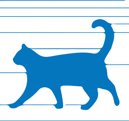 vector image of a blue cat